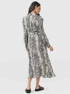 Jacqueline Shirt Dress - Cream Snake