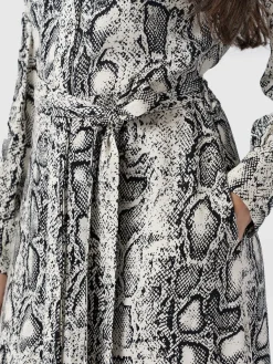 Jacqueline Shirt Dress - Cream Snake