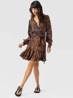 Joselyn Mini Dress - Brown Marble