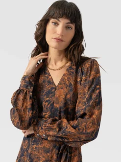 Joselyn Mini Dress - Brown Marble