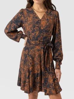 Joselyn Mini Dress - Brown Marble