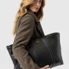 Kara Shopper Bag - Black Leather