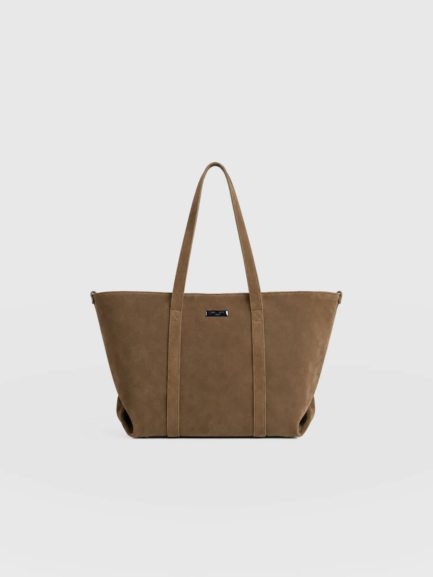 Kara Shopper Bag - Khaki Suede