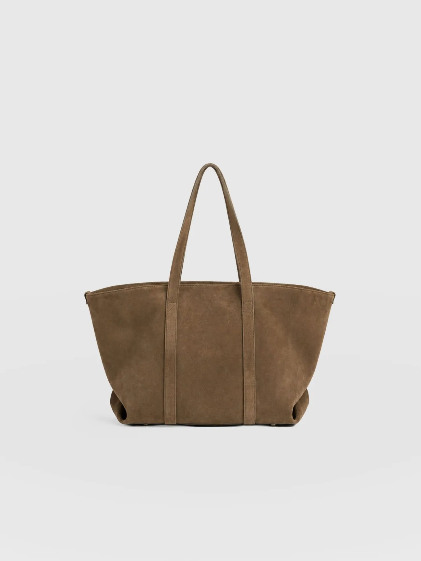 Kara Shopper Bag - Khaki Suede
