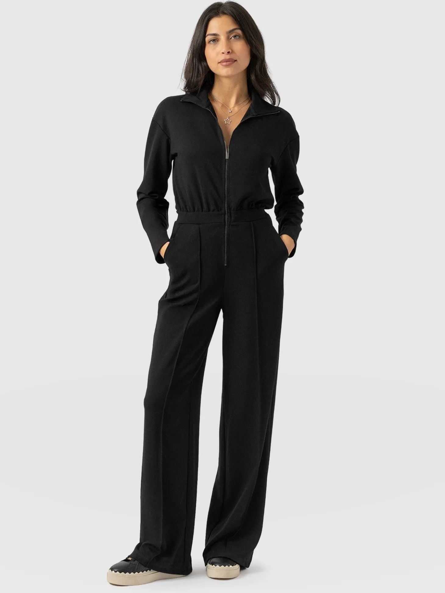 Keller Long Sleeve Jumpsuit - Black