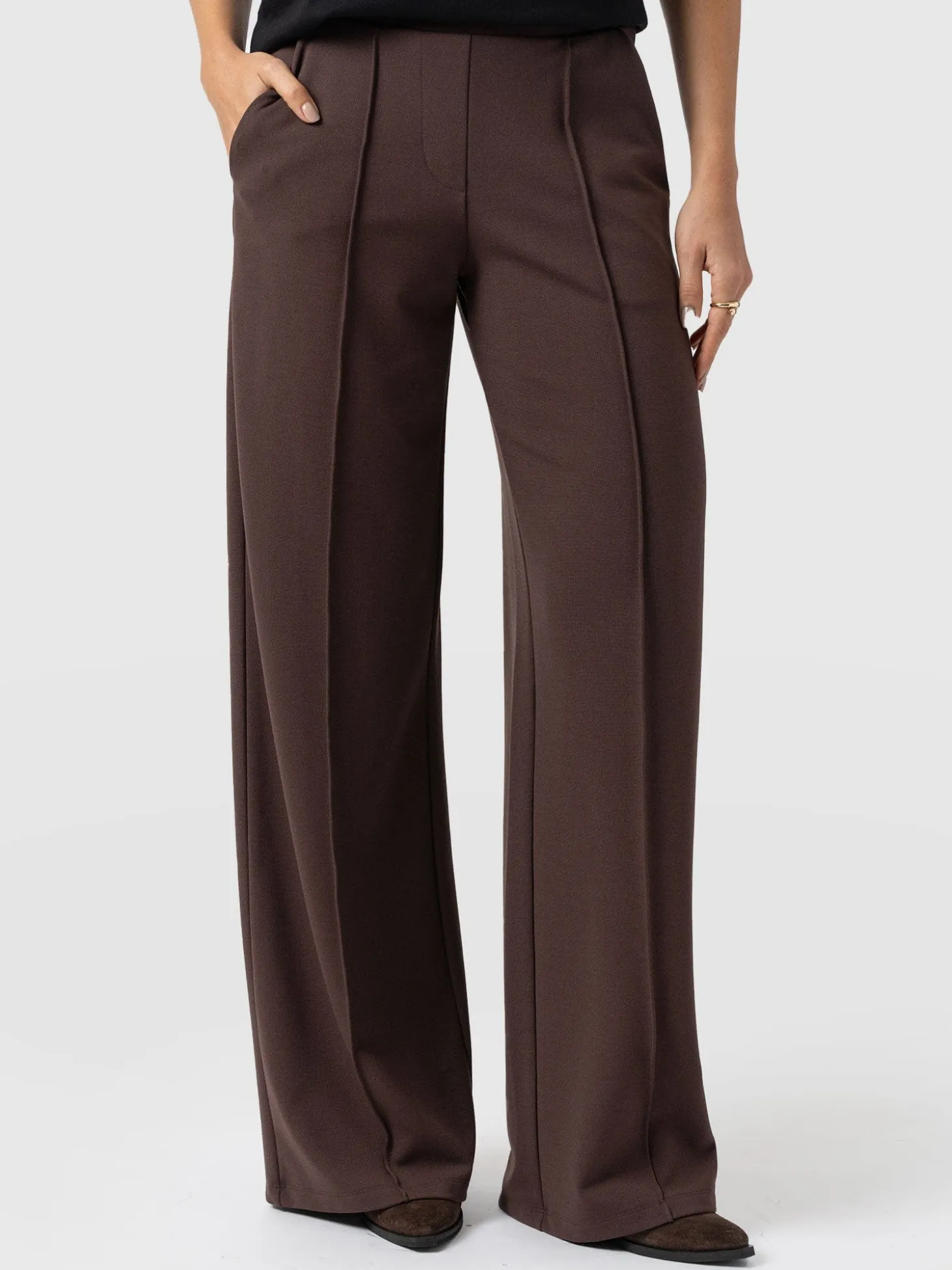 Keller Wide Leg Pant - Brown
