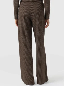 Keller Wide Leg Pant - Brown Mini Houndstooth