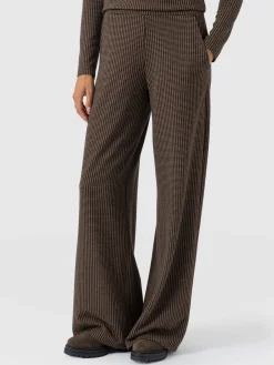 Keller Wide Leg Pant - Brown Mini Houndstooth