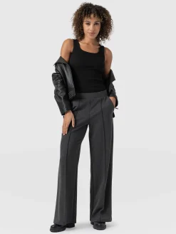Keller Wide Leg Pant - Charcoal