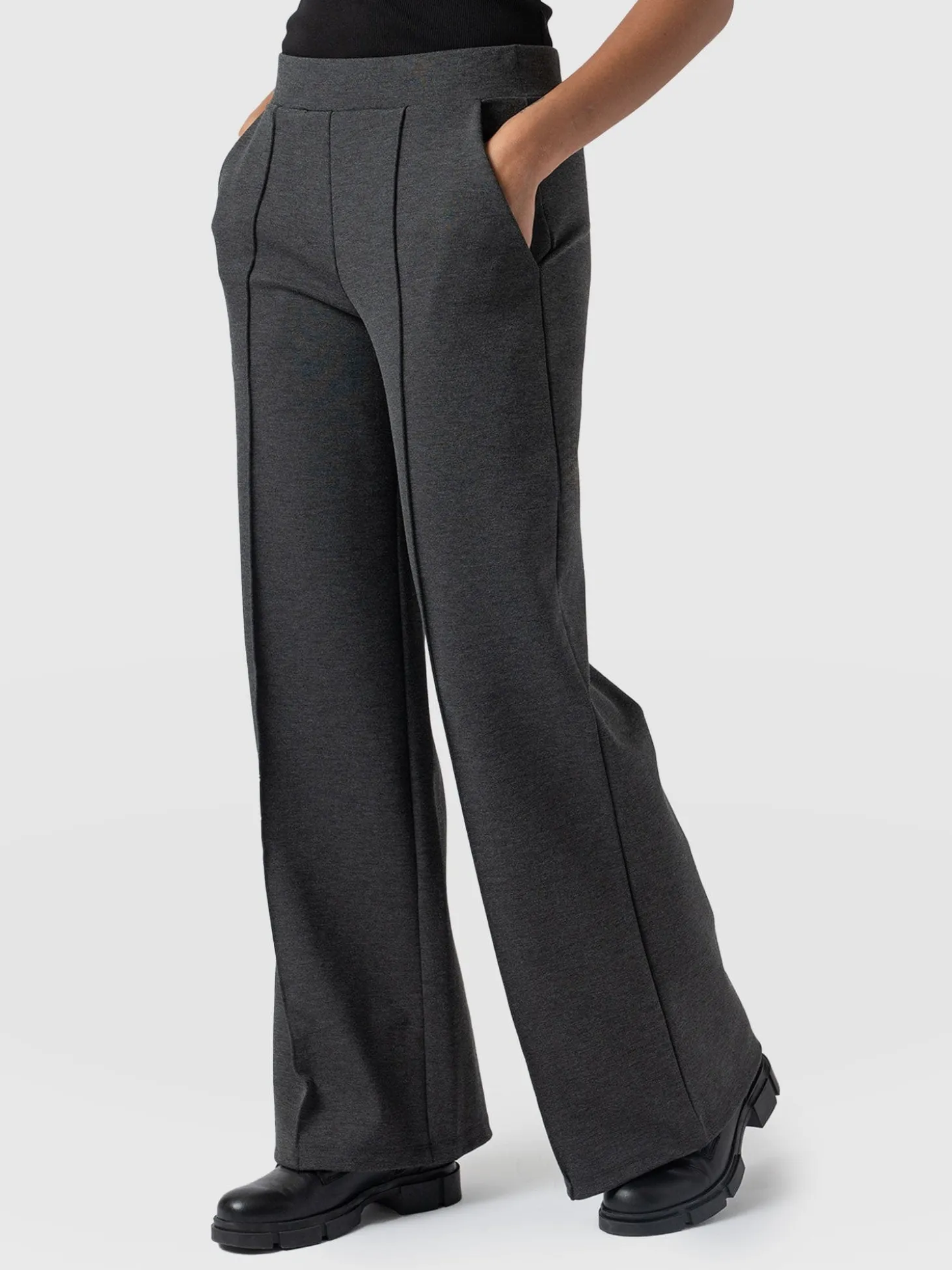 Keller Wide Leg Pant - Charcoal