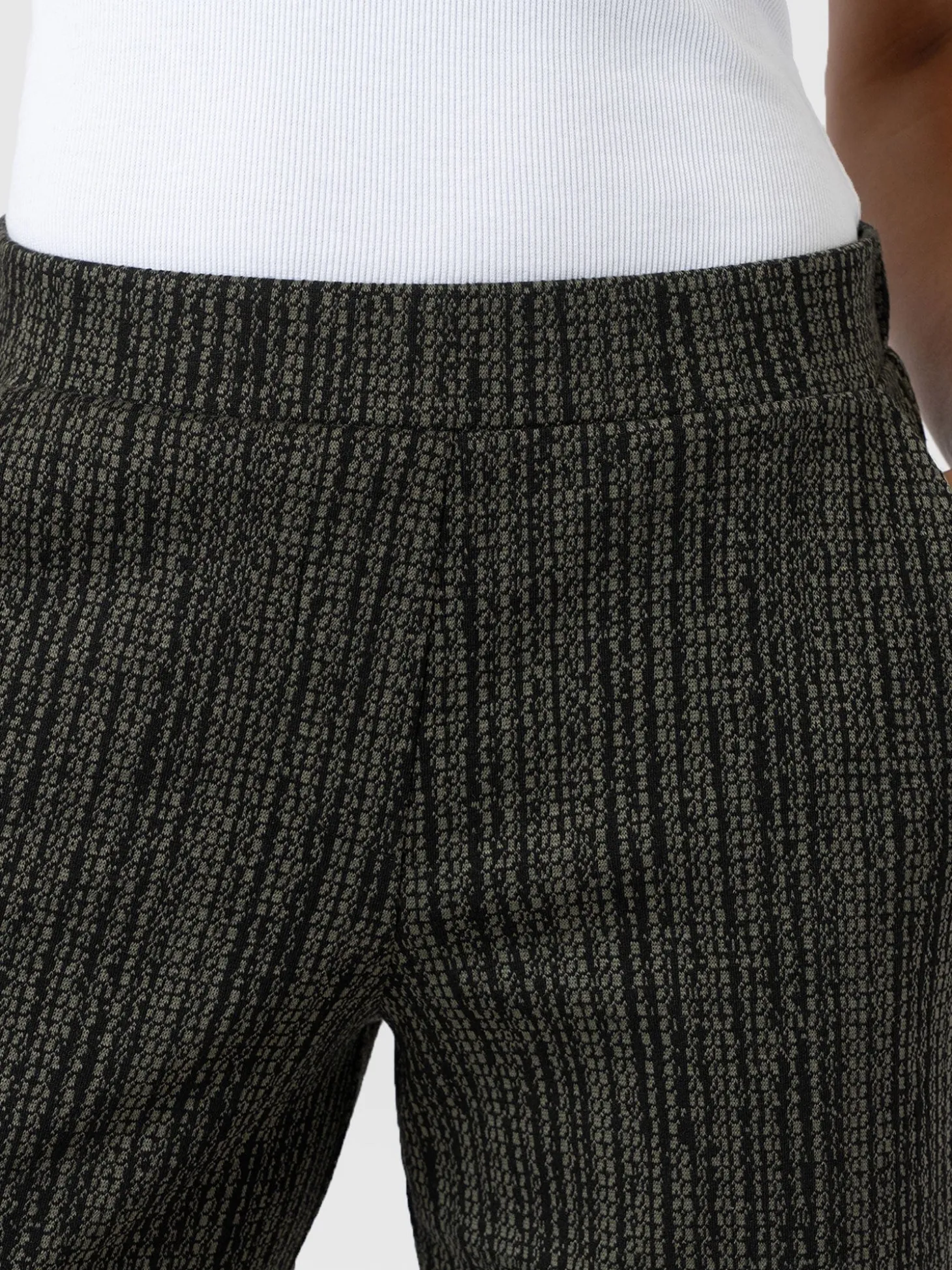 Keller Wide Leg Pant - Green Texture