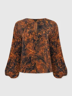 Kristen Blouse - Brown Marble