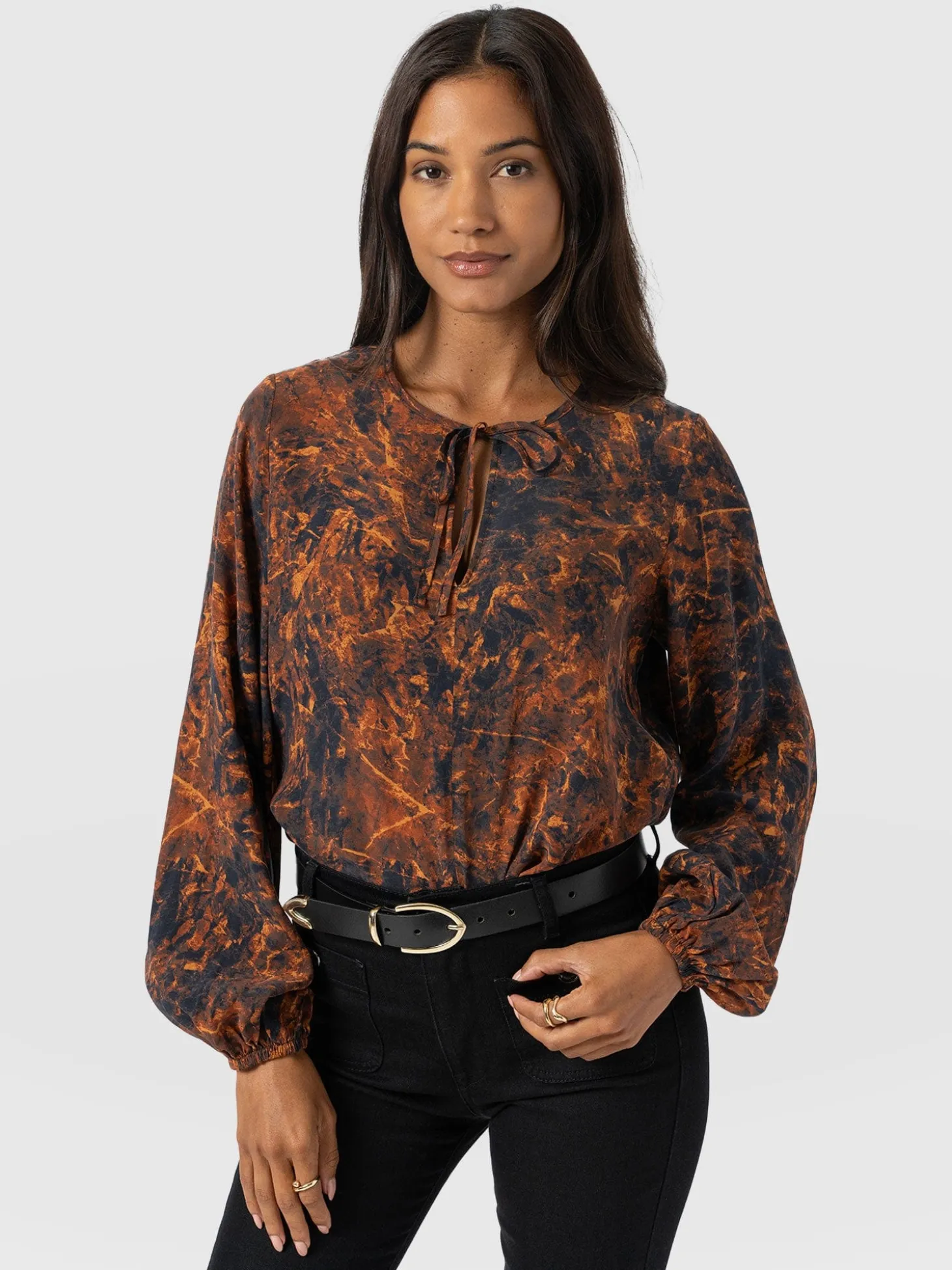 Kristen Blouse - Brown Marble