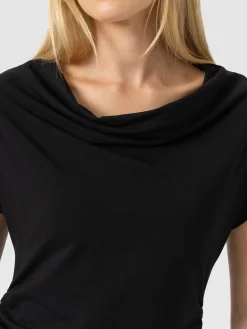 Laurie Cowl Neck Dress - Black