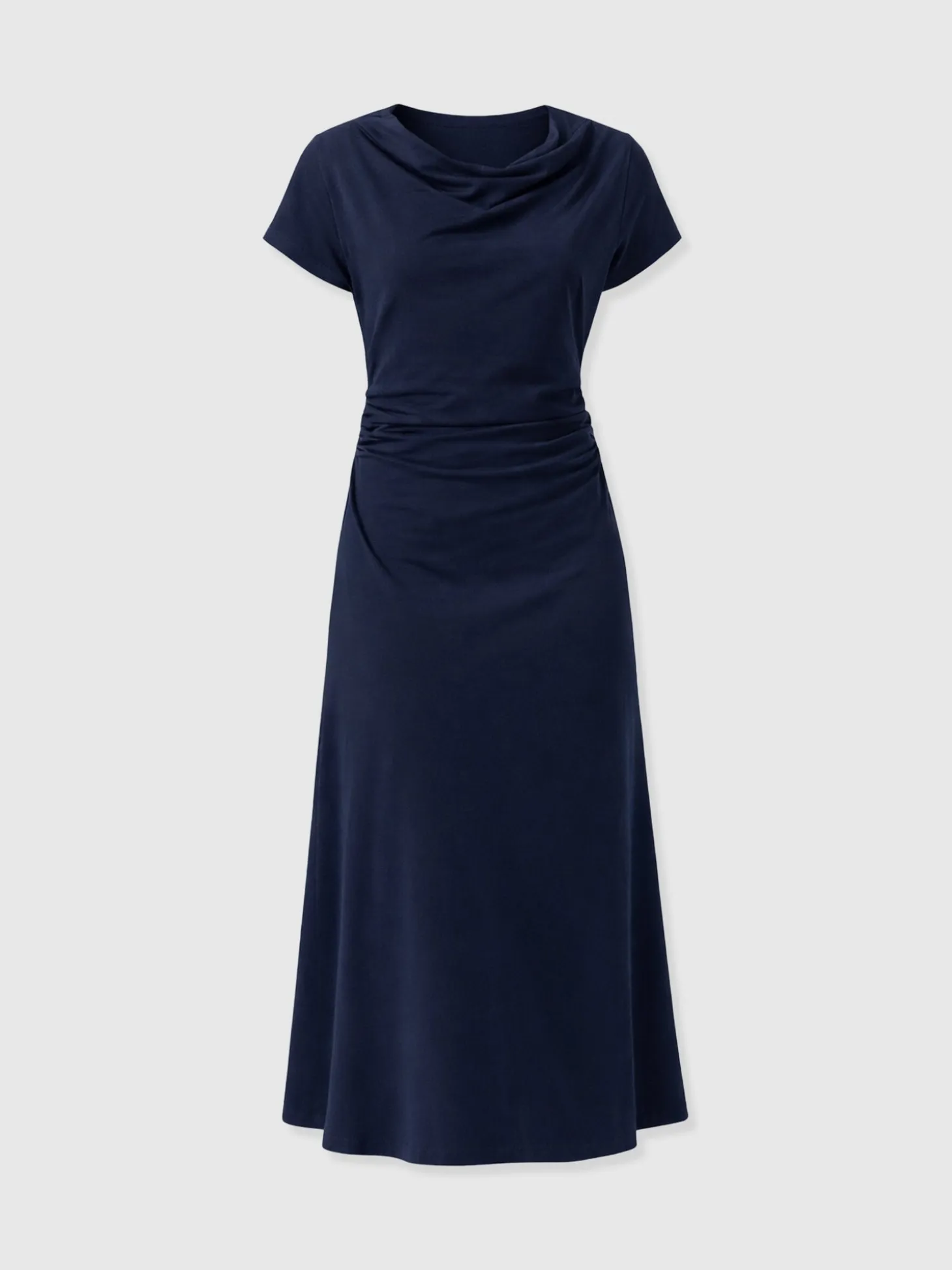 Laurie Cowl Neck Dress - Navy