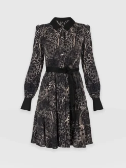 Lori Fit & Flare Dress - Spot Feather