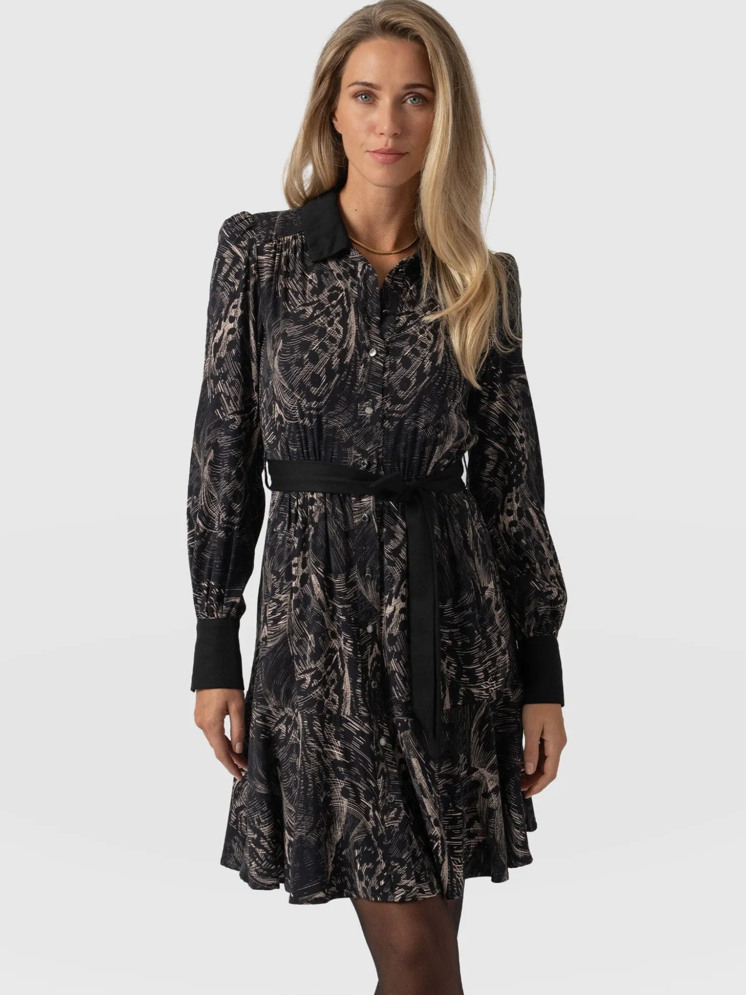Lori Fit & Flare Dress - Spot Feather