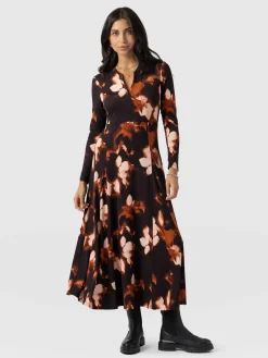 Macie Zip Up Dress - Orange Aurora