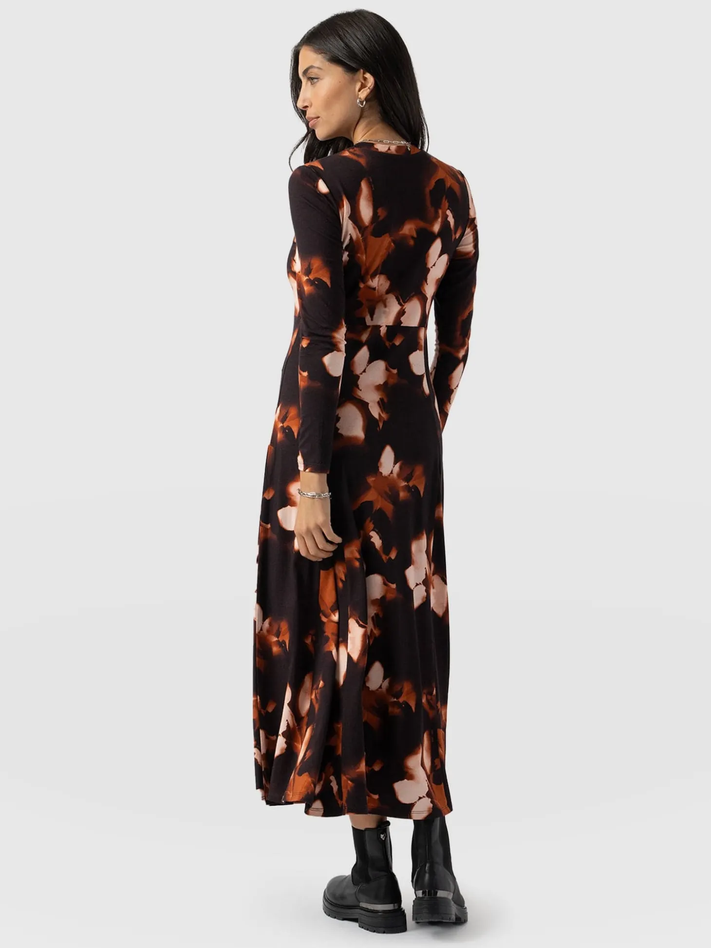 Macie Zip Up Dress - Orange Aurora