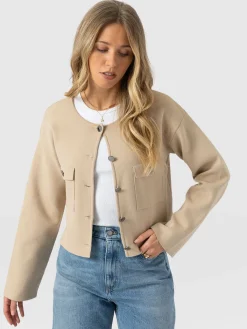 Maeva Knit Jacket - Cream