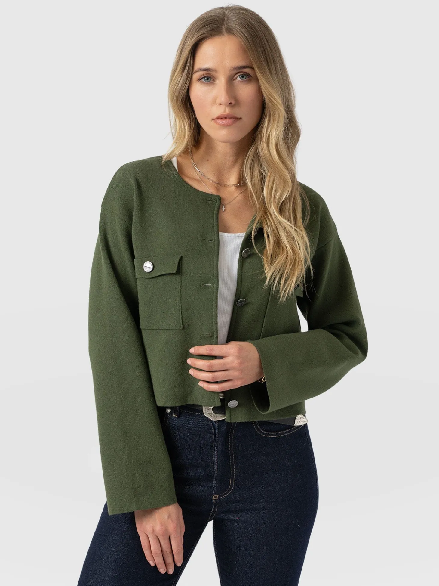 Maeva Knit Jacket - Khaki