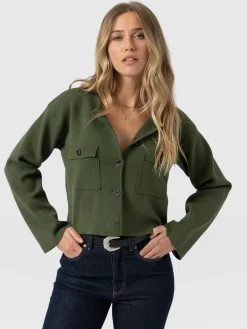 Maeva Knit Jacket - Khaki