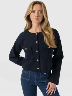 Maeva Knit Jacket - Navy