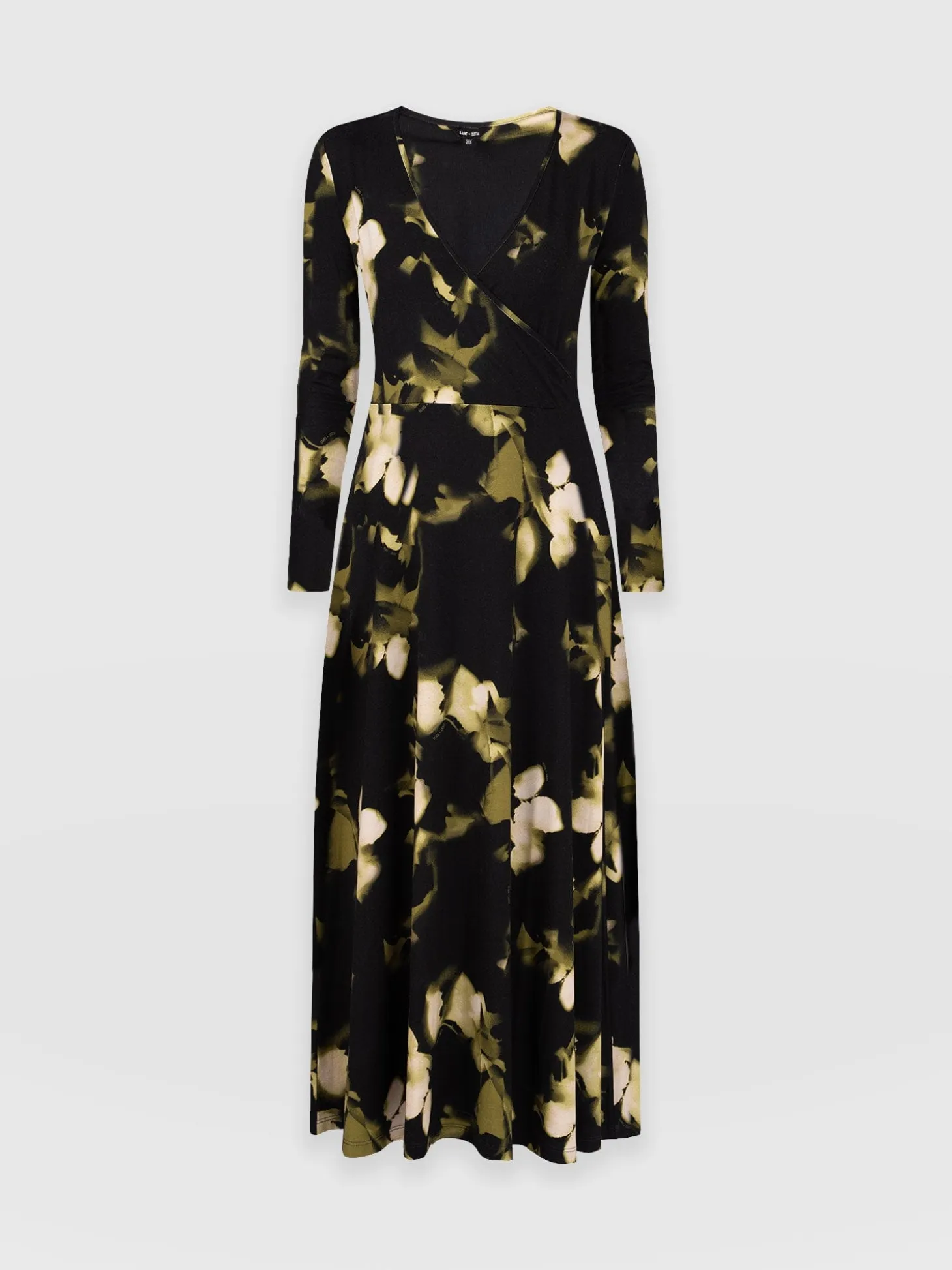 Maggie Wrap Midi Dress - Green Aurora