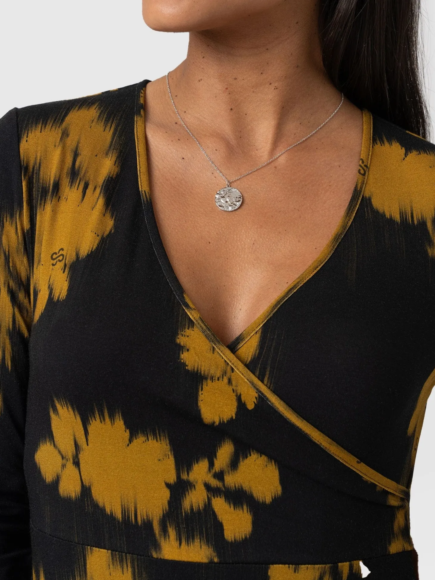 Maggie Wrap Midi Dress - Yellow Fade Floral