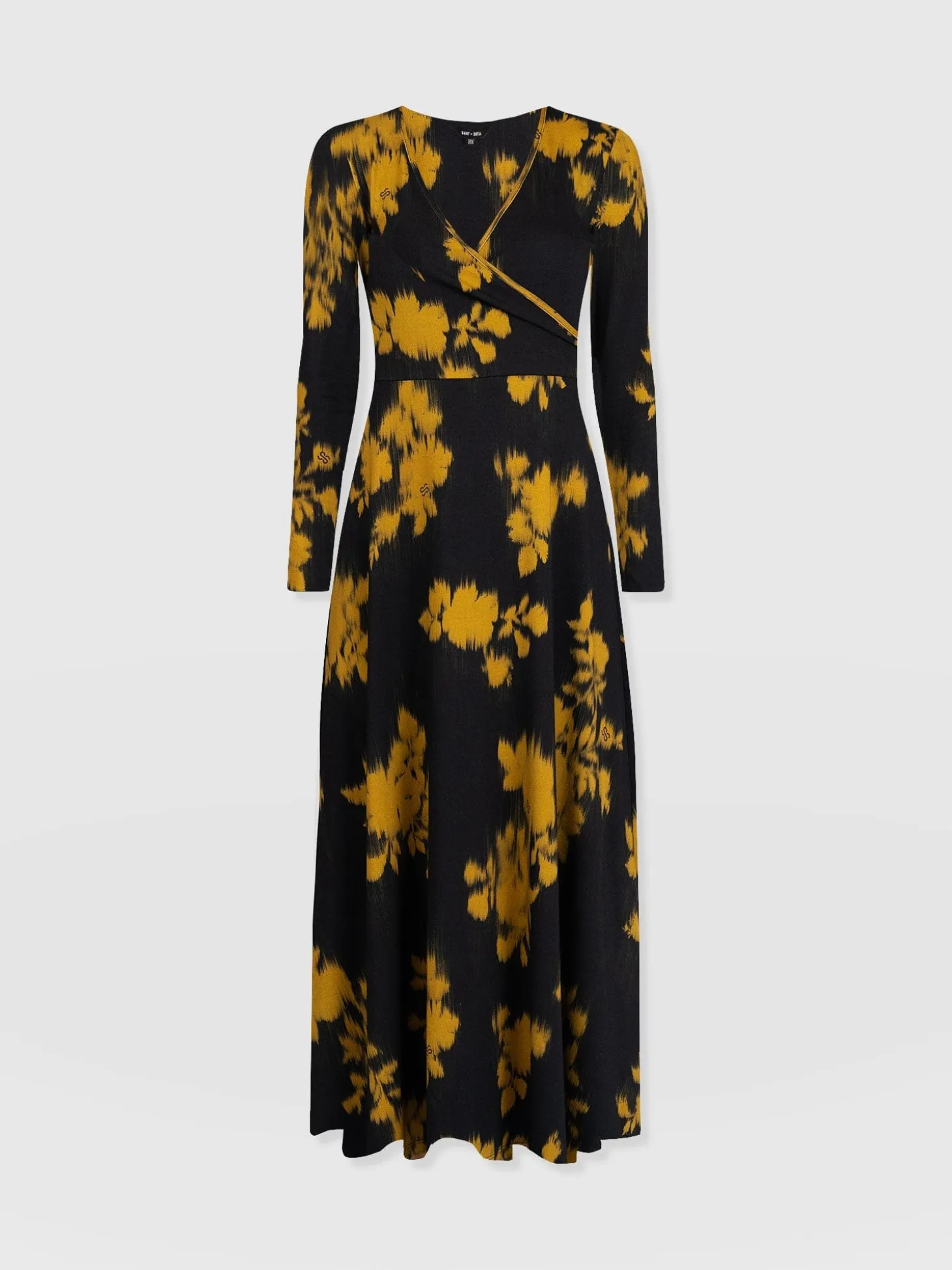 Maggie Wrap Midi Dress - Yellow Fade Floral