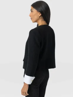 Margot V Neck Jacket - Black