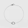 Organic Open Oval Bracelet - Silver