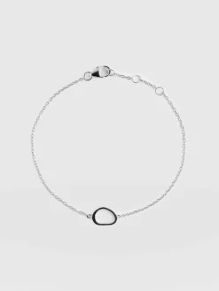 Organic Open Oval Bracelet - Silver