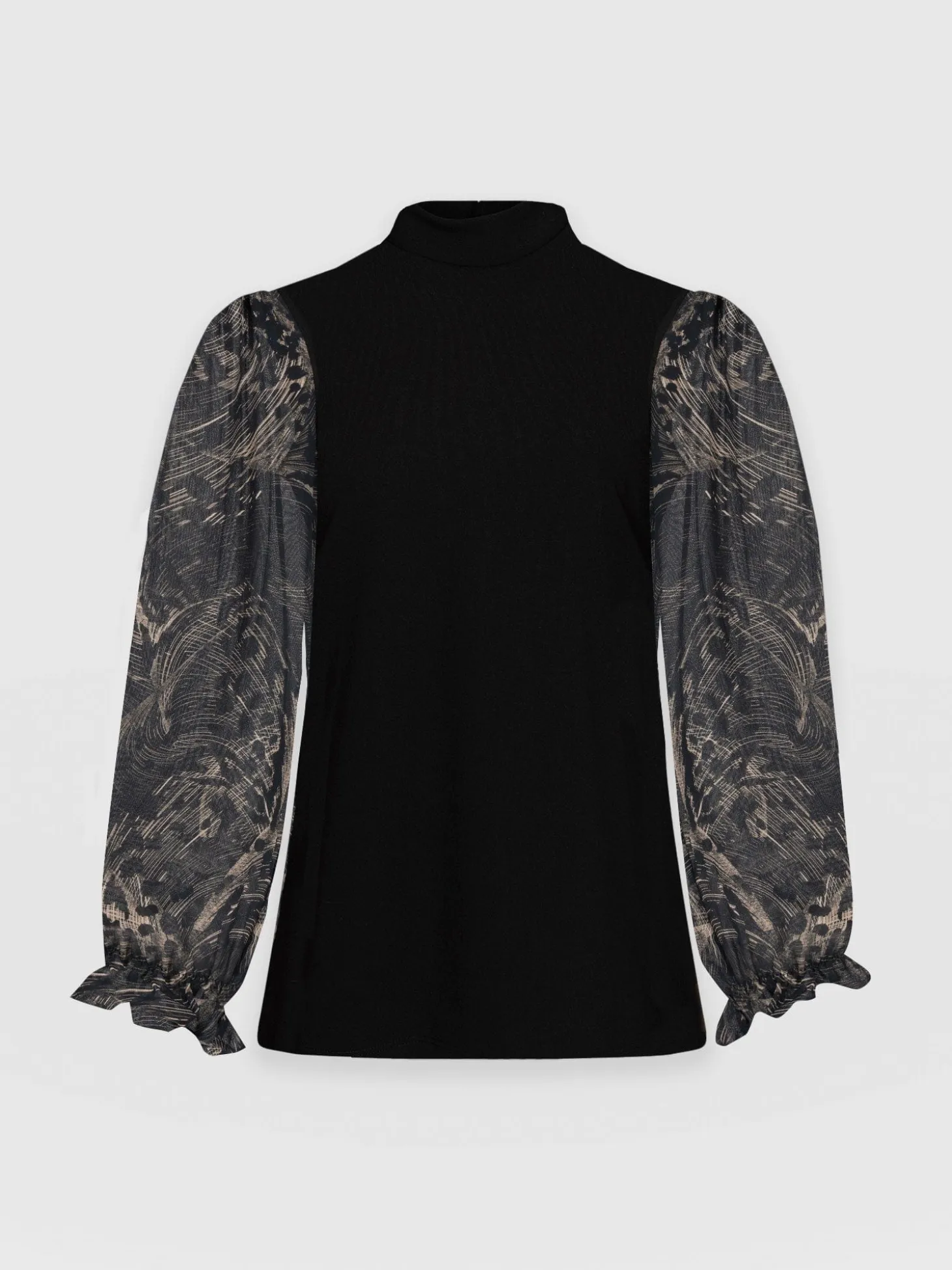 Penny Puff Sleeve Long Sleeve Top - Spot Feather