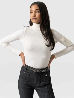 Pocket Turtle Neck - Cream