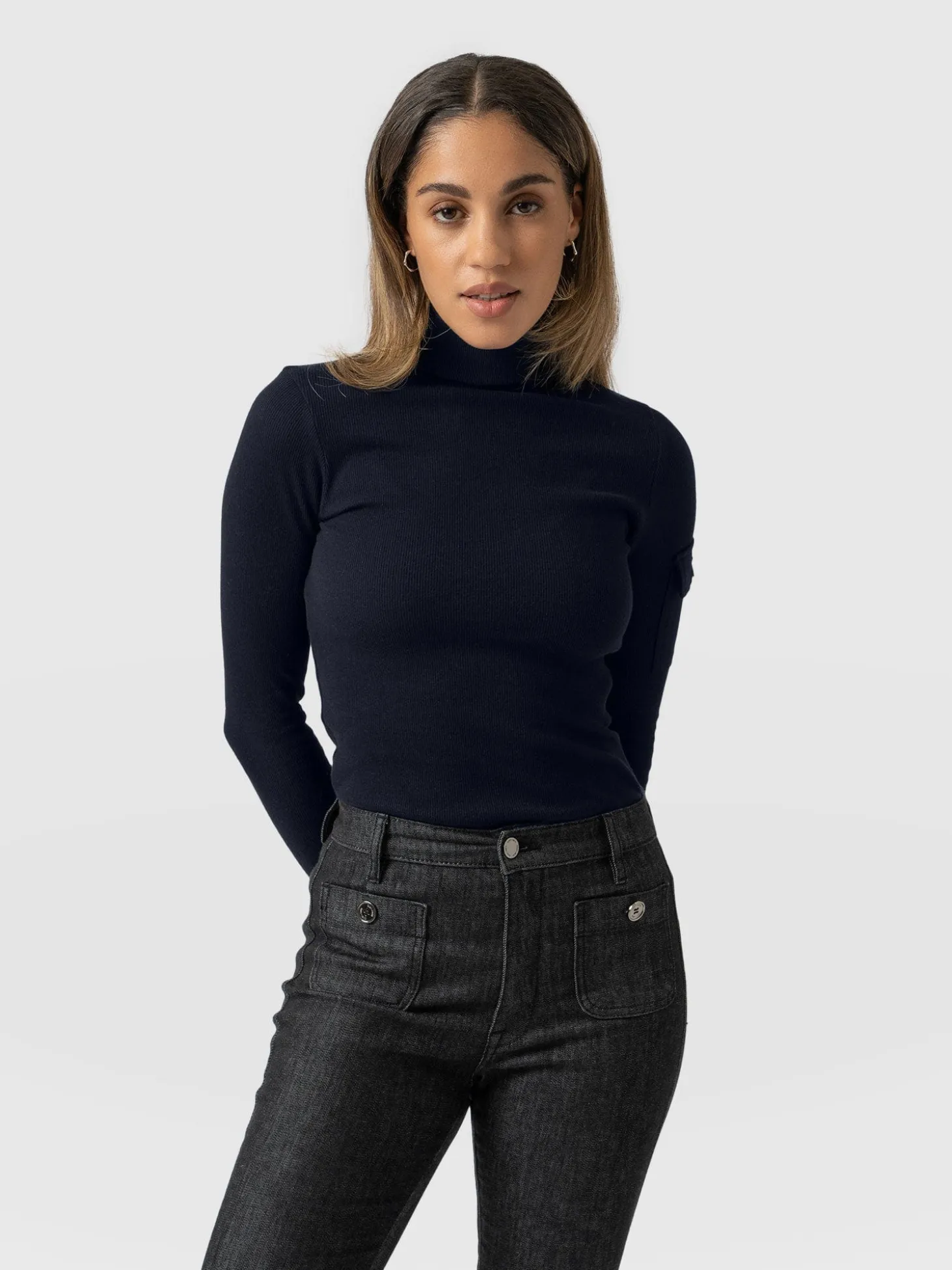 Pocket Turtle Neck - Navy