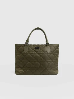 Quilted Selene Shopper Bag - Khaki
