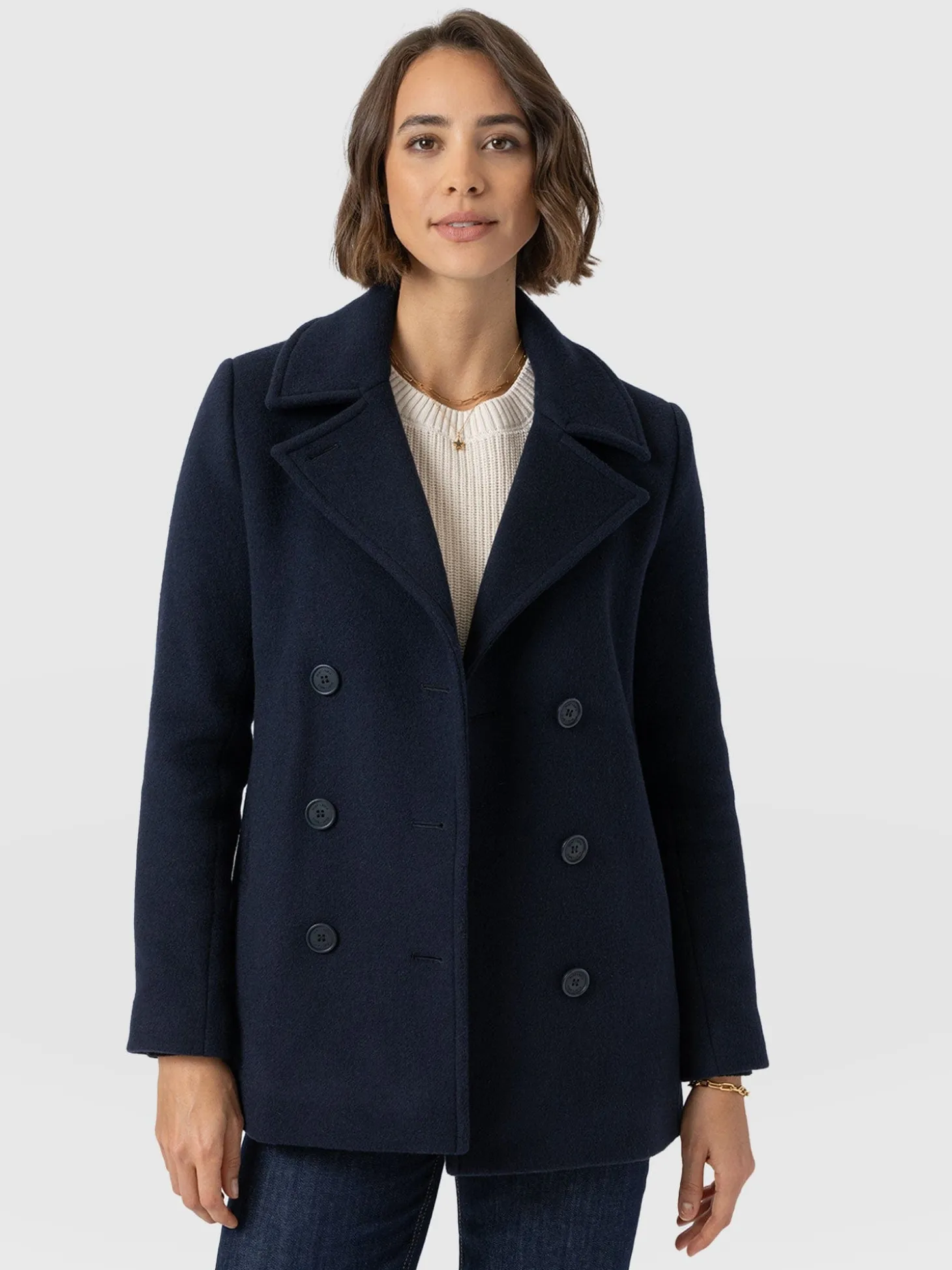 Quinn Pea Coat - Navy