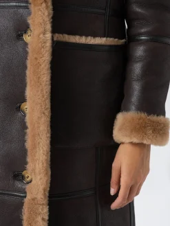 Ramone Shearling Reversible Coat - Brown
