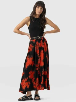 Renee Contrast Dress - Orange Fade Floral