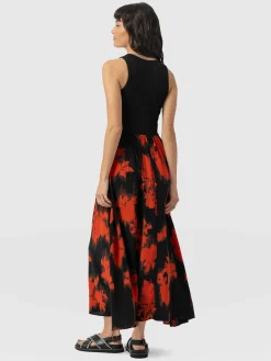 Renee Contrast Dress - Orange Fade Floral
