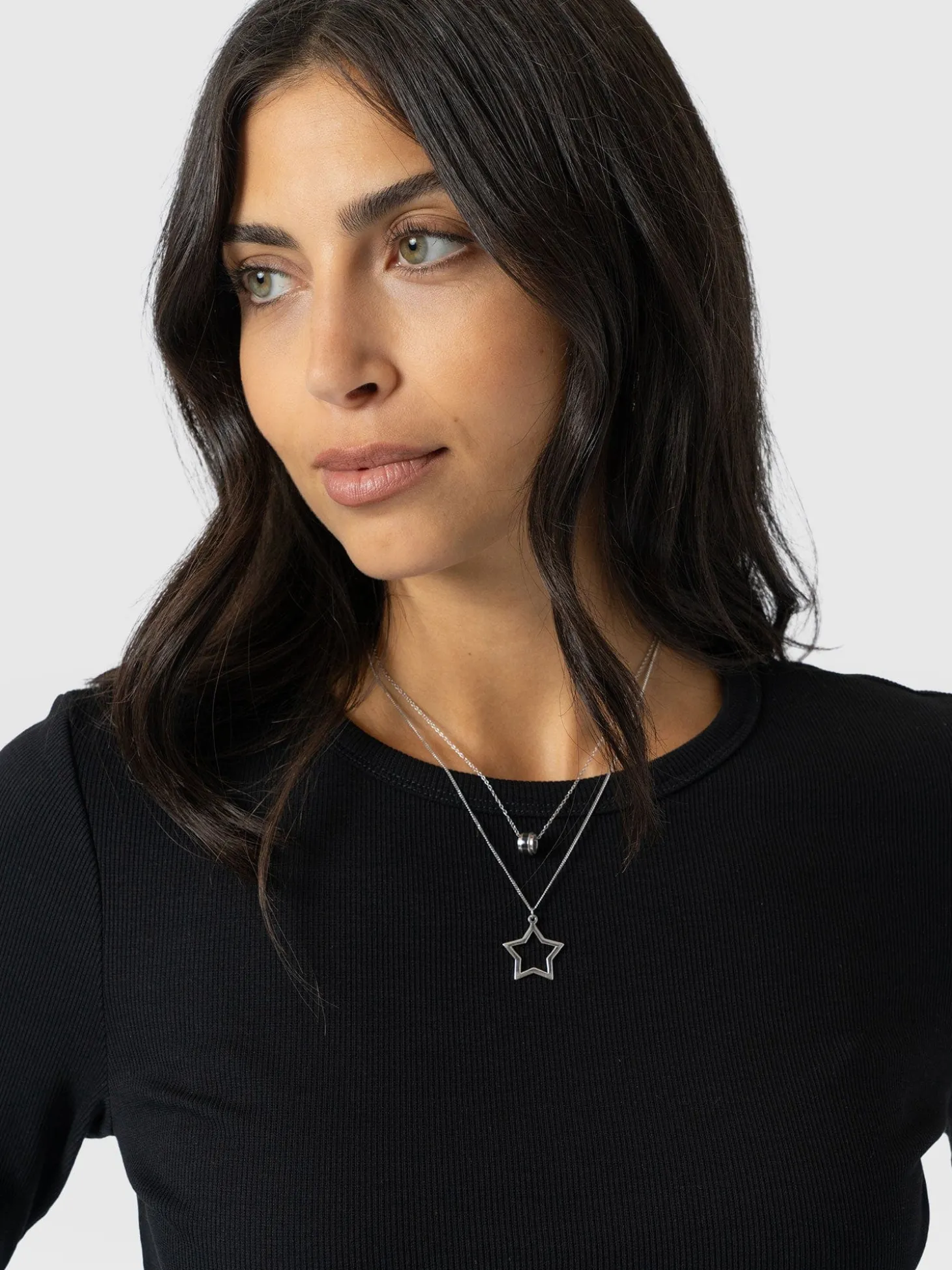 Ribbed Long Sleeve Tee - Black