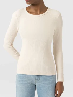 Ribbed Long Sleeve Tee - Cream