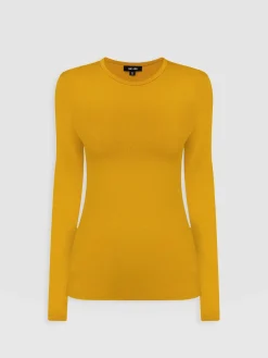 Ribbed Long Sleeve Tee - Ochre