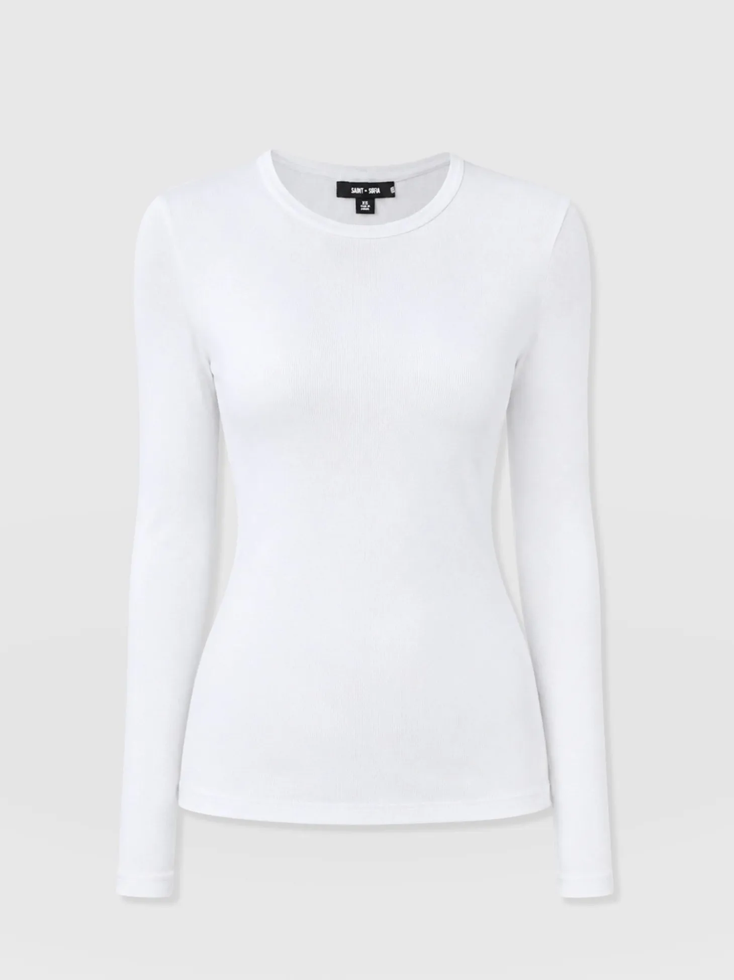Ribbed Long Sleeve Tee - White