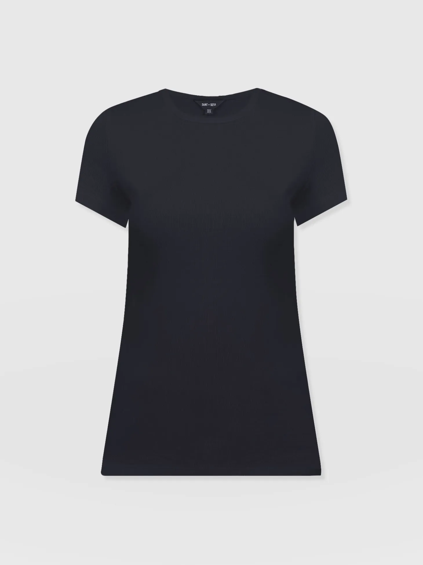 Ribbed Short Sleeve Tee - Navy