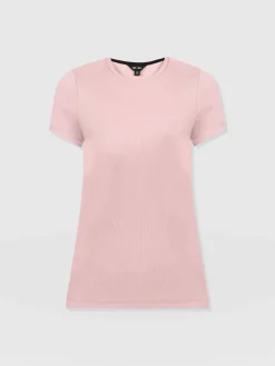 Ribbed Short Sleeve Tee - Pale Pink
