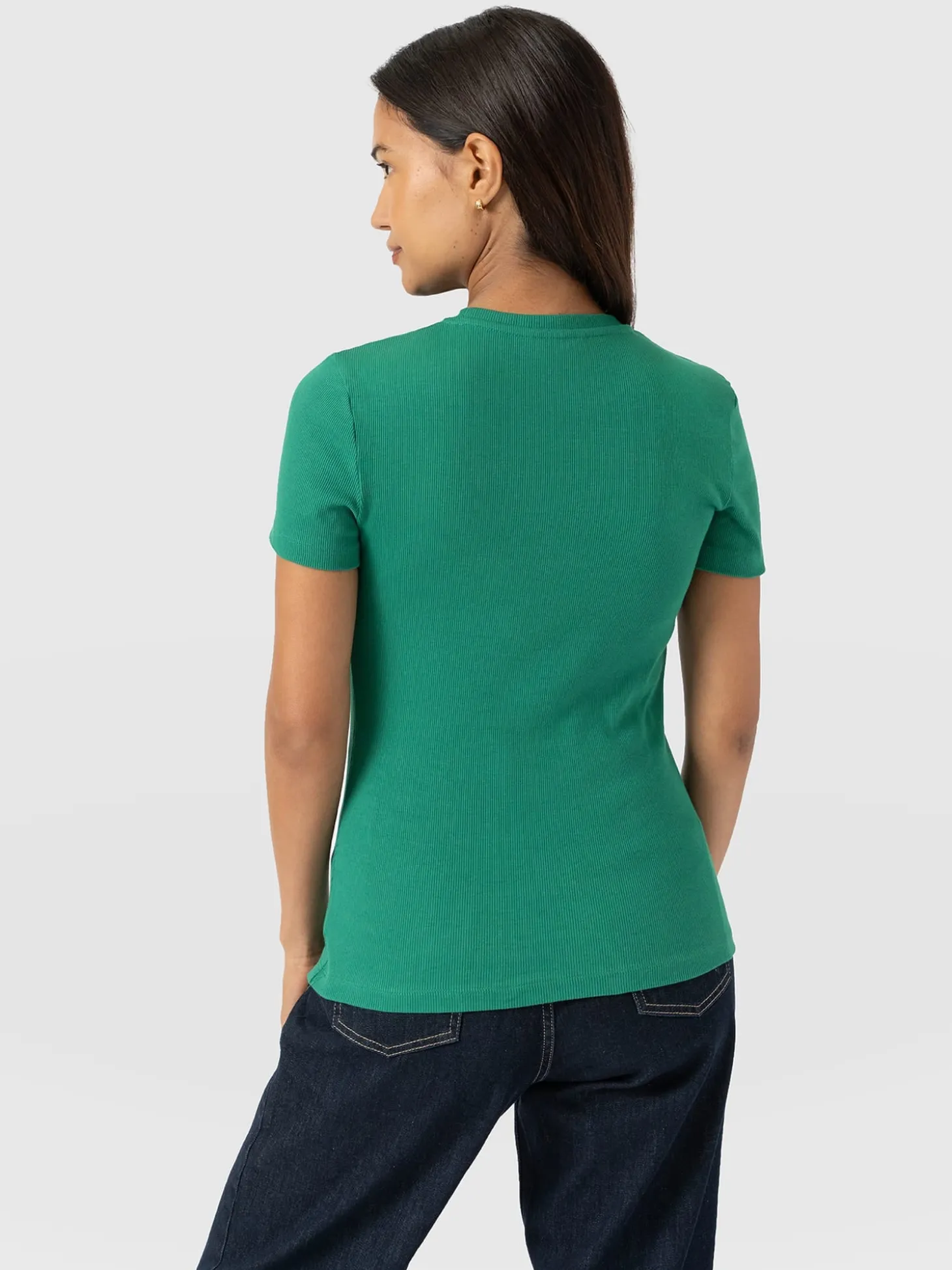 Ribbed Short Sleeve Tee - Sea Green