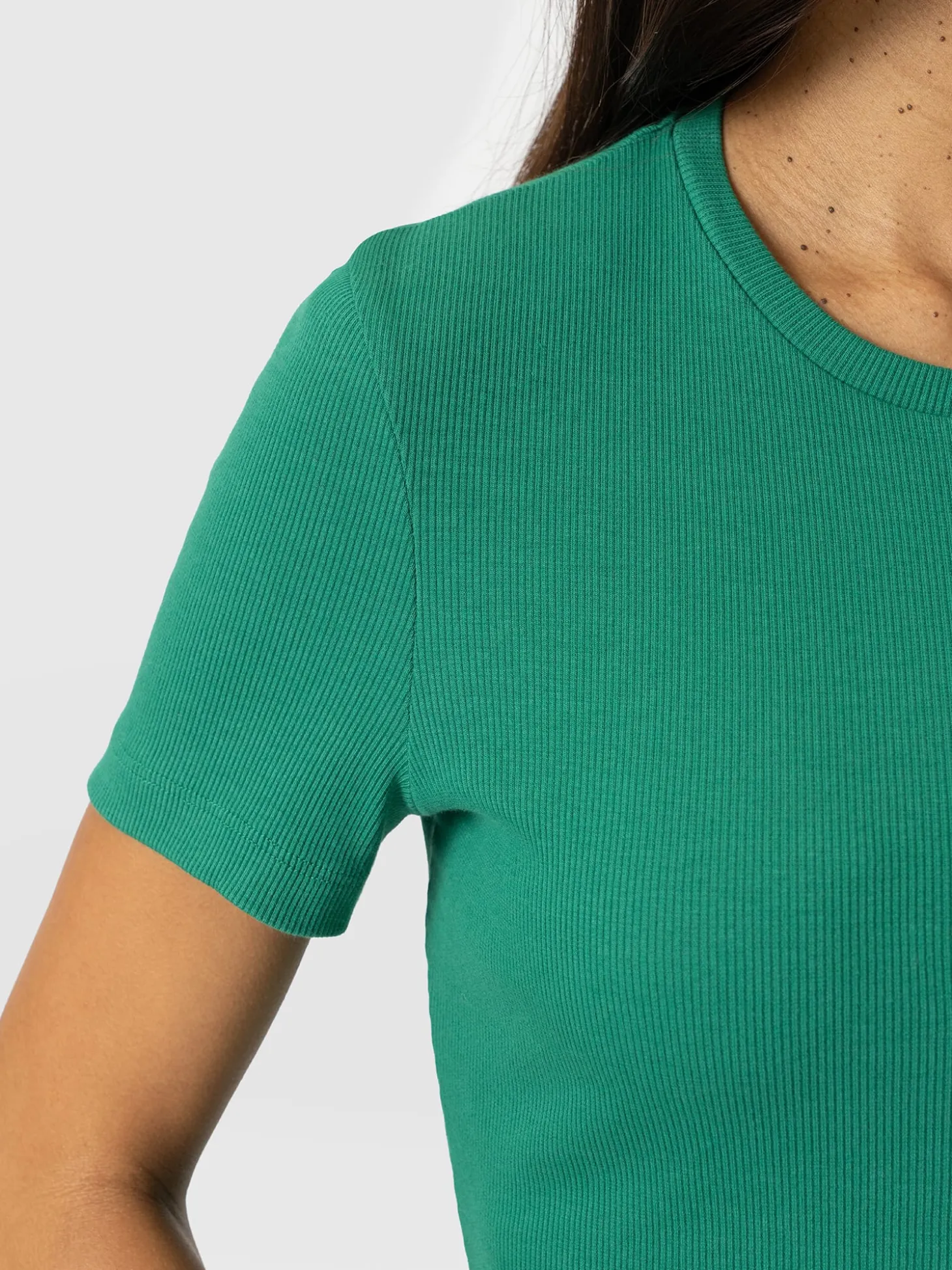 Ribbed Short Sleeve Tee - Sea Green