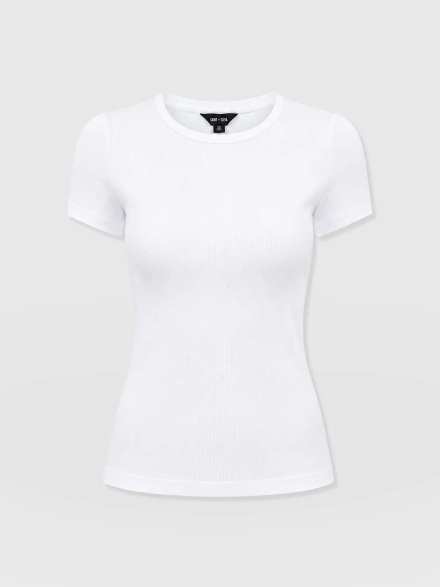Ribbed Short Sleeve Tee - White